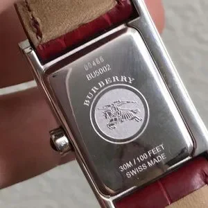 ?BURBERRY Diamond bezel watch with red alligator straps ❌NEEDS TO BE FIXED Burberry | Accessories | Burberry Diamond Bezel Watch With  main image 4